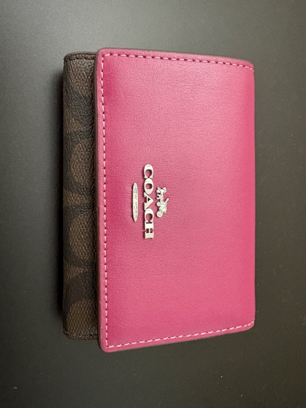Coach Pink and Brown Bifold Wallet